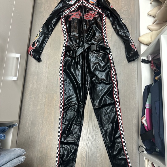 Dreamgirl Pants - Black Racing Jumpsuit Costume